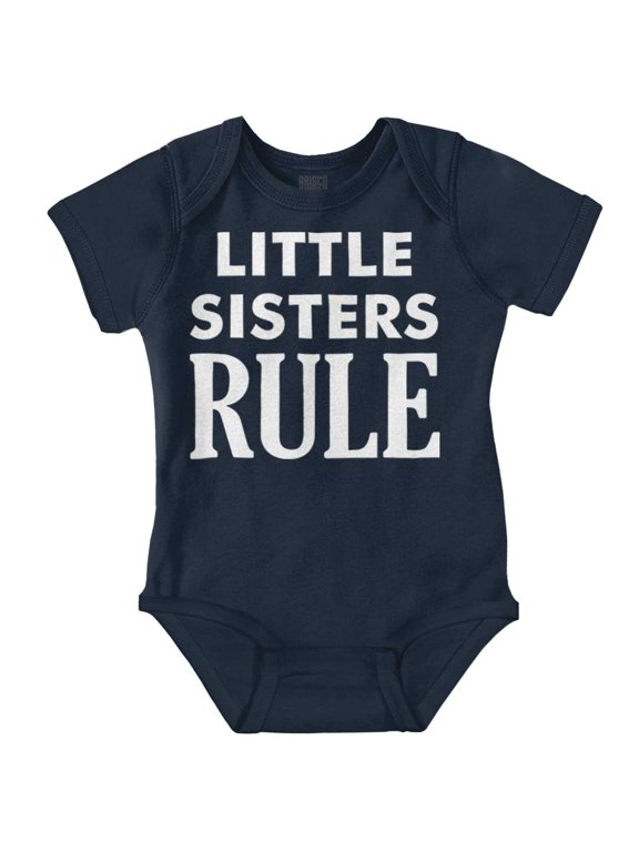 Little Sister Rule Younger Sis Love Bodysuit Jumper Girls Infant Baby Brisco Brands NB