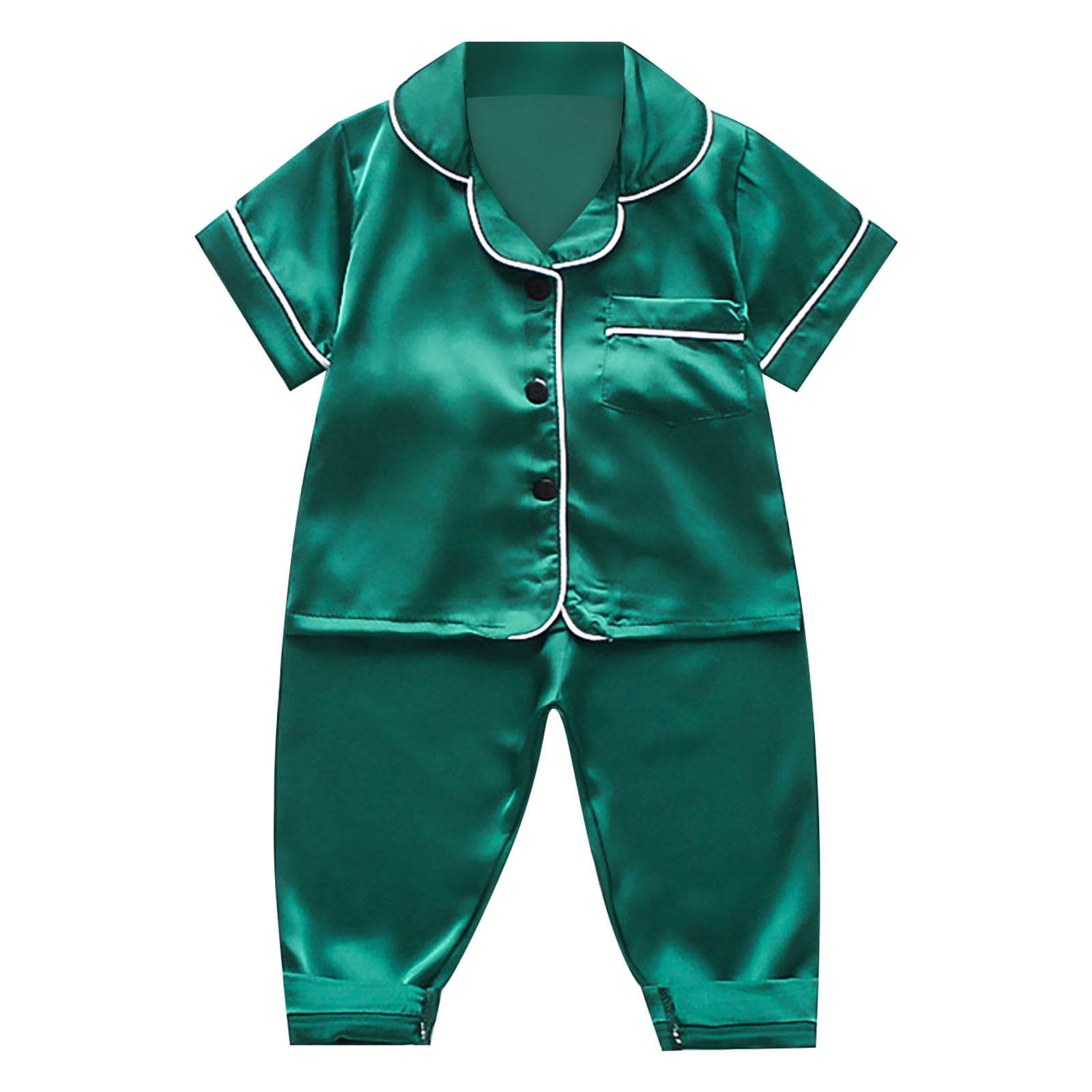 Winston Stripe Light Weight Short All-In-One Pyjamas in Green (9mths-2yrs)