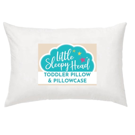 Little Sleepy Head Toddler Pillow with Toddler Pillowcase (White) Best Pillow for Kids! 13x18"
