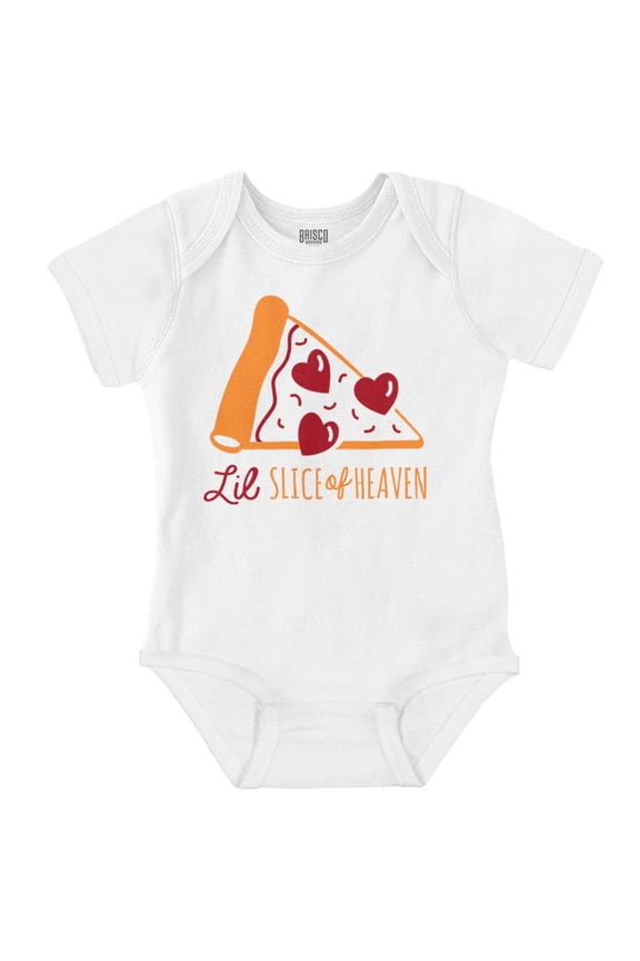 Little Slice of Heaven Cute Pizza Bodysuit Jumper Girls Infant Baby Brisco Brands NB