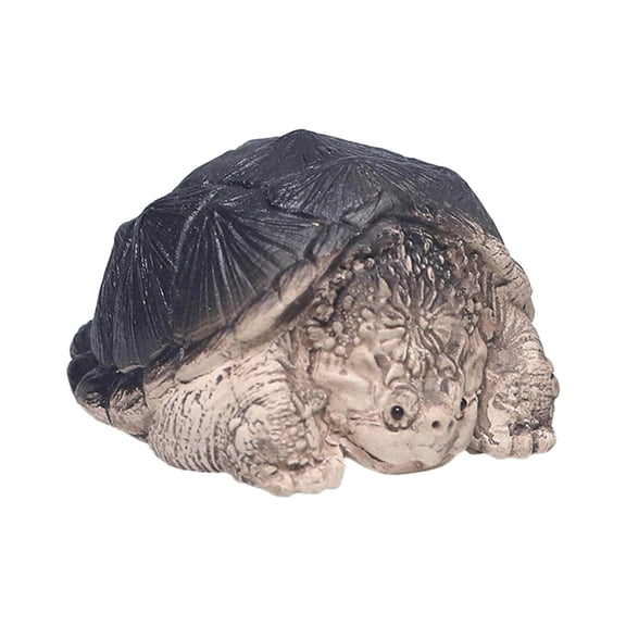 Little Snapping Turtle Statue Small Tea Pet Ornament Tea Decoration Tea Accessories Desk Animal Sculpture for Cabinet Garden