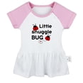 thumbnail image 1 of Little Snuggle Bug Funny Dresses For Baby, Newborn Babies Skirts, Infant Princess Dress, 0-24M Kids Graphic Clothes (Pink Raglan Dresses, 0-6 Months), 1 of 4