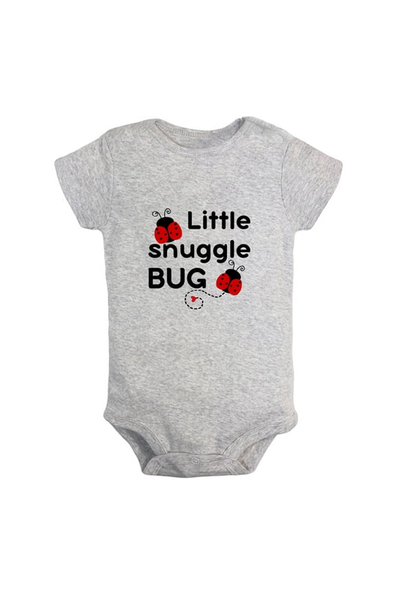 Little Snuggle Bug Funny Rompers For Babies, Newborn Baby Unisex Bodysuits, Infant Jumpsuits, Toddler 0-12 Months Kids One-Piece Oufits (Gray, 18-24 Months)