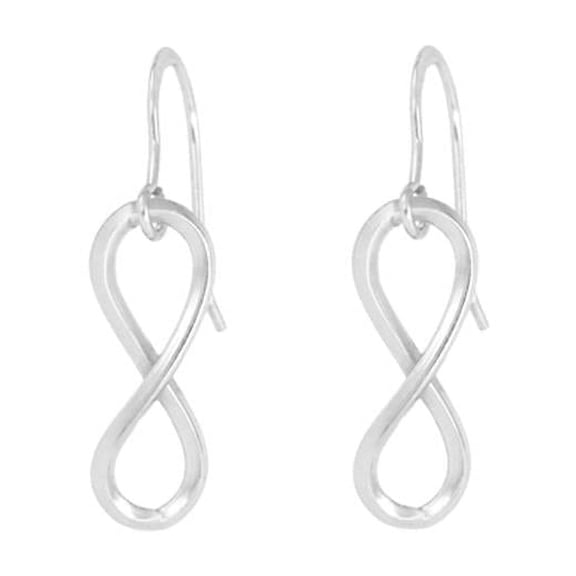 Little Sparkles Infinity Earrings - White Gold Sterling Silver 925