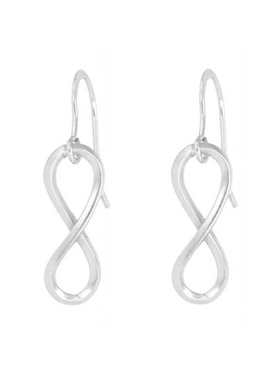 Infinity Earrings - White Gold Sterling Silver 925