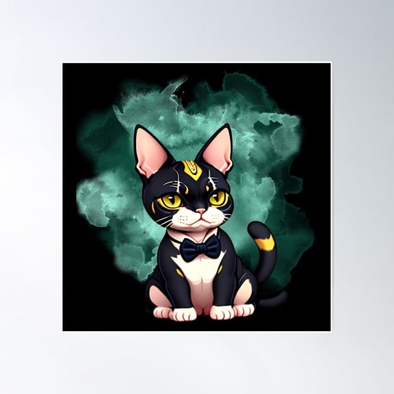 Little Sphinx Kitten Poster Wall Art, Modern Wall Decor, 16x16 UNFRAMED