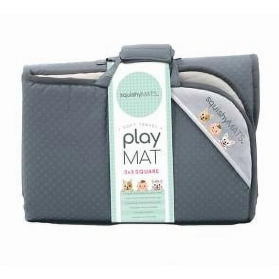 Little Squishy Mat Baby Play and Tummy Time Floor Mat with Foldable Memory Foam and Non Slip Backing