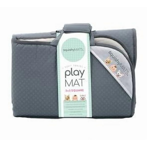Little Squishy Mat Baby Play and Tummy Time Floor Mat with Foldable Memory Foam and Non Slip Backing