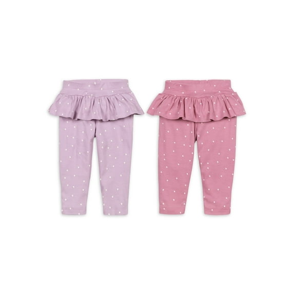 Little Star 100% Organic Cotton 2-Pack Baby Girl Pants
