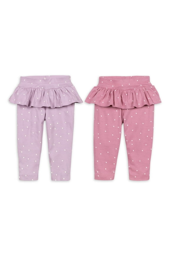 Little Star 100% Organic Cotton 2-Pack Baby Girl Pants