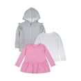 thumbnail image 1 of Little Star 3-Pack Toddler Girl Long Sleeve Tops and Hoody, 1 of 3