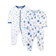 Little Star Baby Boy 2 Pk Sleep N Play Pajamas, Size Preemie-9 Months