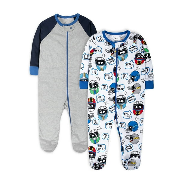 Little Star Baby Boy 2Pk Sleep n Play Pajamas, Size Newborn9 Months