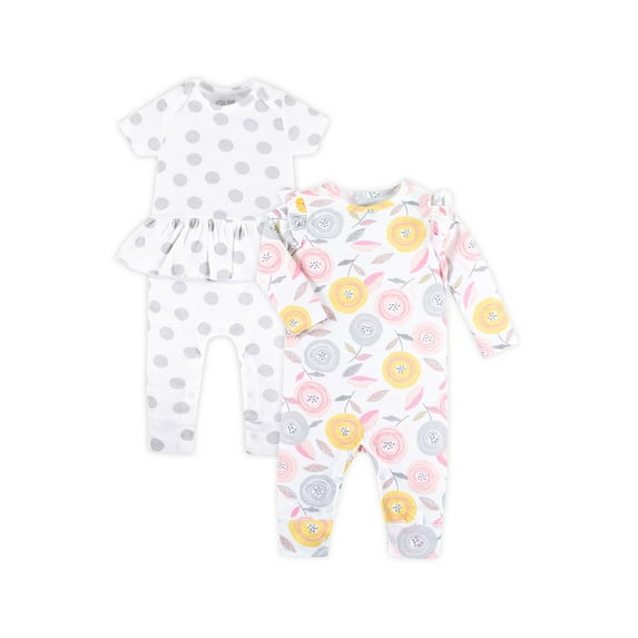Little Star 100% Organic Cotton 2 Pack Baby Girl Sleep N Play