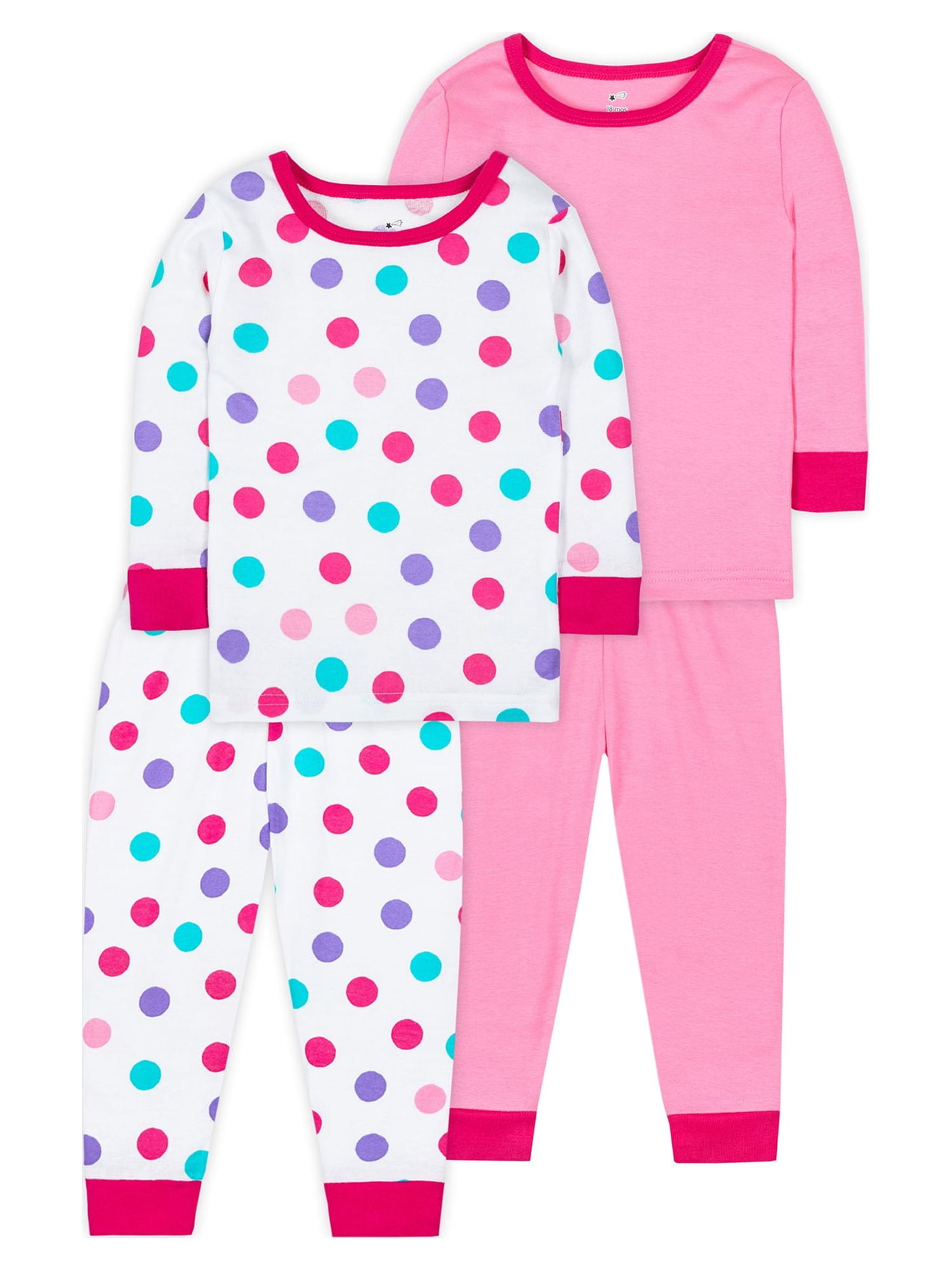 Little Star Baby & Toddler Girl 4 Pc Long Sleeve Shirts & Pants Pajamas