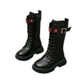 thumbnail image 1 of Little Star Decorated Girls Winter Boots Fashion High Top Boots With Belt Buckle Kids, 1 of 9