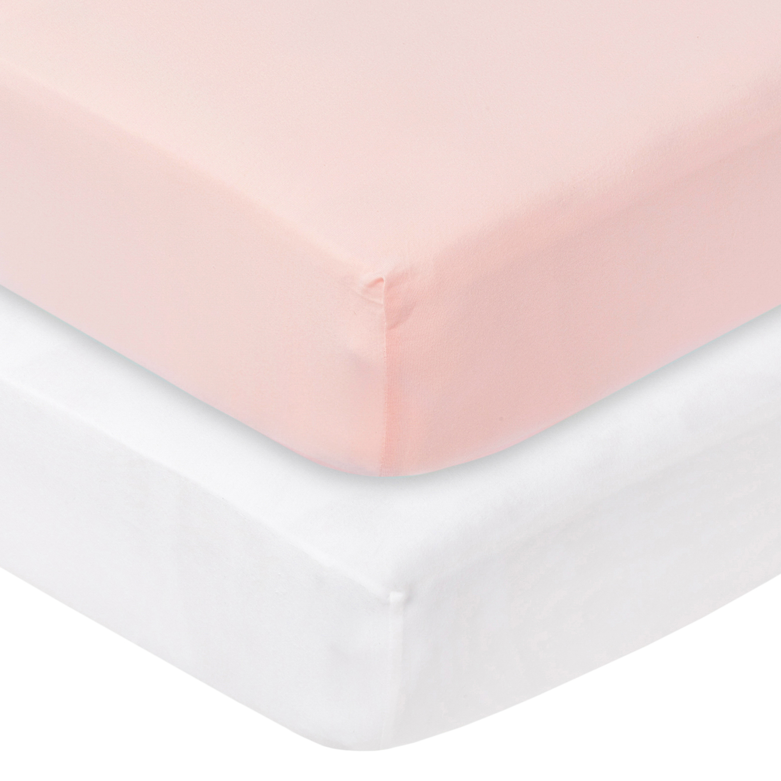Allswell Littles Organic Cotton Crib Sheet – 3 Pack: Mint, Lavender, Light Blue – Unisex, Fitted