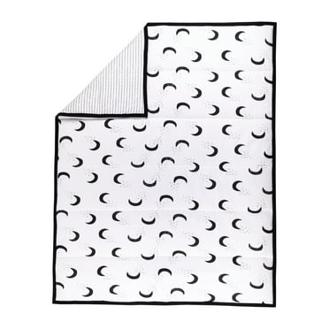 Little Star Organic 100% Pure Organic Cotton Reversible Quilt, White-To the Moon and Back
