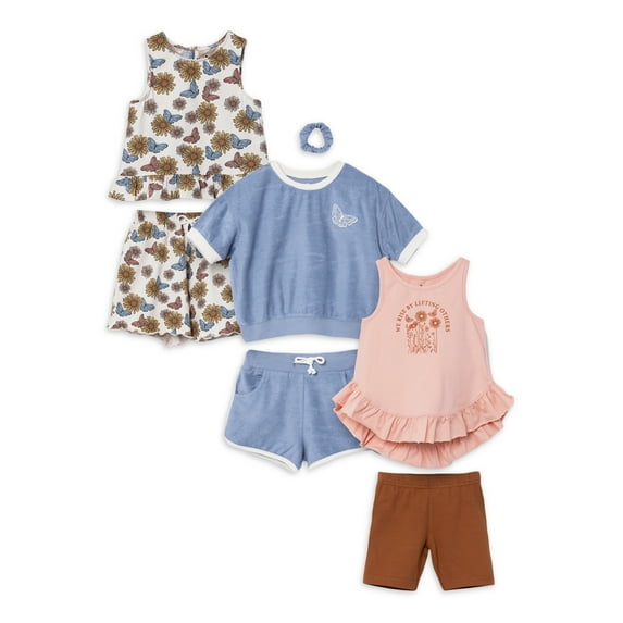 Little Star Organic 6 Pc Toddler Girls Bundle Set 12M-5T