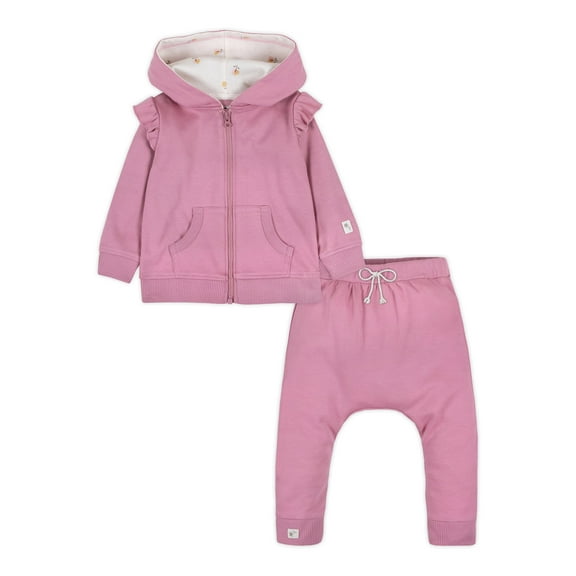 Little Star 100% Organic Cotton 2 Piece Baby Girl Sweatshirt & Pant Set