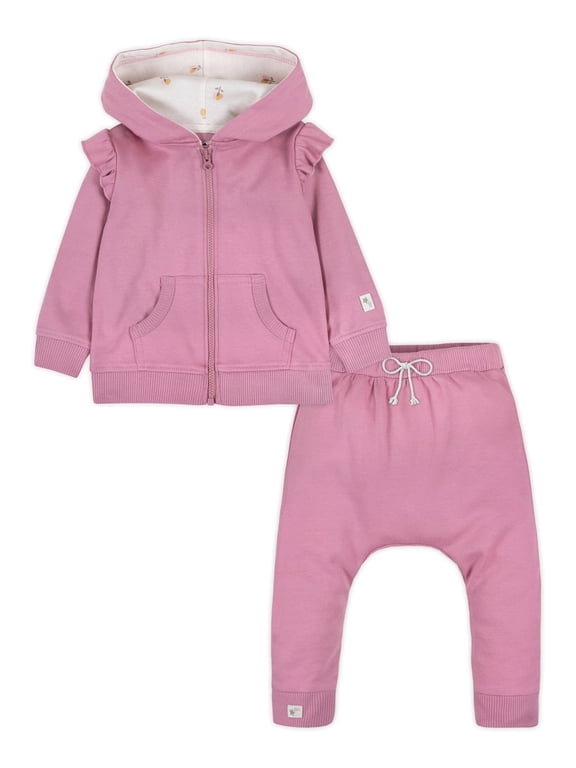 Little Star 100% Organic Cotton 2 Piece Baby Girl Sweatshirt & Pant Set