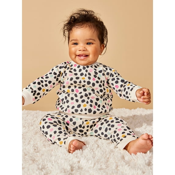 Little Star Organic Baby 2Pc Sweatshirt & Jogger Set, Size Newborn-24M