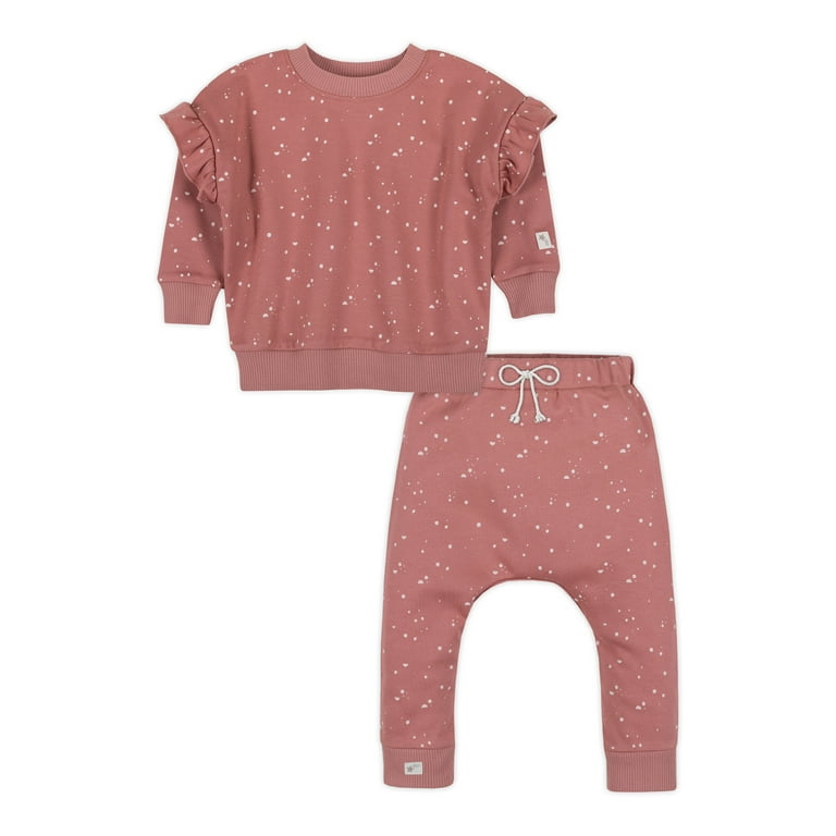 Little Star Organic Kids 2Pc Sweatshirt & Harem Pants Set, Girls Size 6–10  