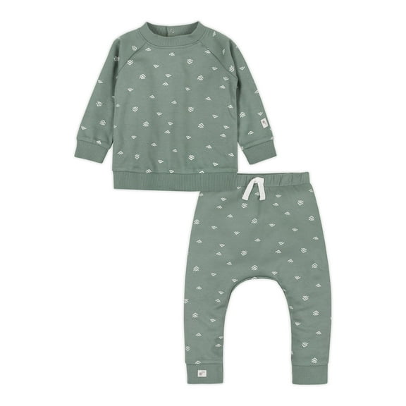 Little Star 100% Organic Cotton 2-Piece Baby Boy Sweatshirt & Pant Set