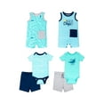 thumbnail image 1 of Little Star Organic Baby Boy 100% Organic Cotton Star-Pack Mix 'n Match Outfits, 6pc Gift Bag Set (NB-18M), 1 of 9