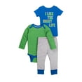 thumbnail image 1 of Little Star Organic Baby Boy 2 Bodysuits & Knit Pant, Size Newborn-24M, 1 of 2