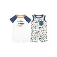 thumbnail image 1 of Little Star Organic Baby Boy 2 Pk Rompers, Size Newborn - 24 Months, 1 of 6