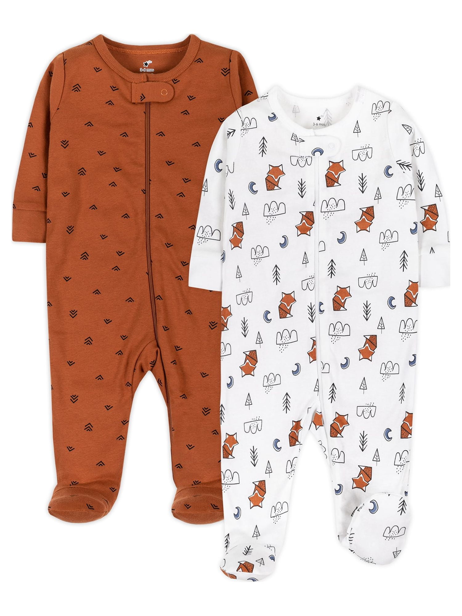 little-star-organic-baby-boy-2pk-long-sleeve-sleep-n-play-size-newborn