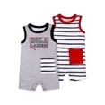 thumbnail image 1 of Little Star Organic Baby Boy 2Pk Sleeveless Rompers, Size Newborn - 24M, 1 of 5