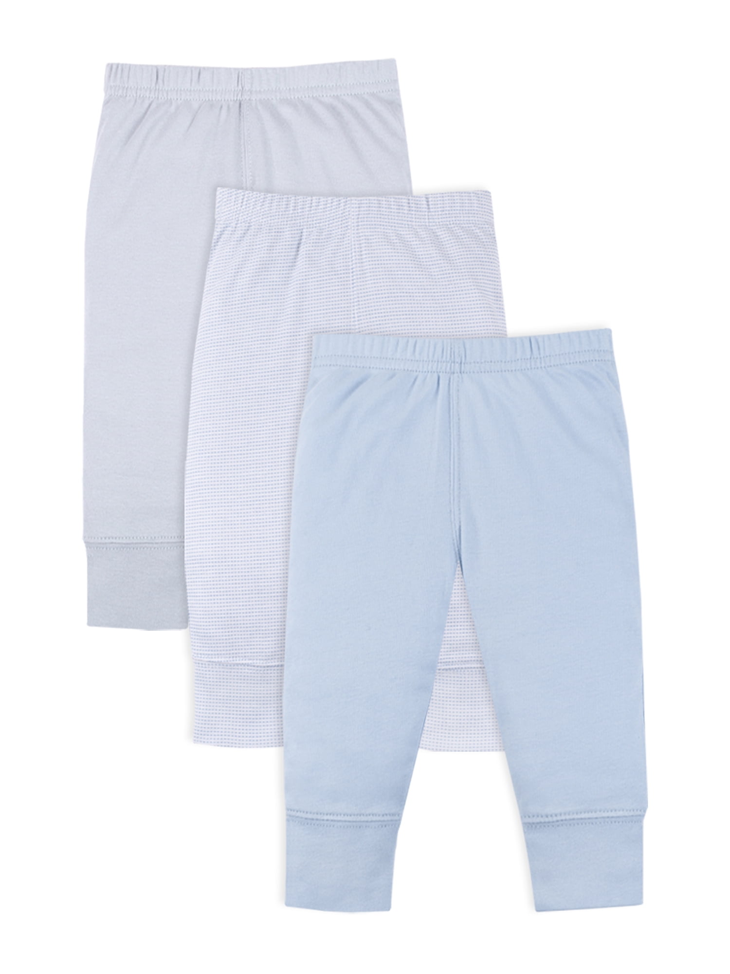 Little Star Organic Baby Boy 3 Pk Pull On Pants, Size Newborn-24 Months