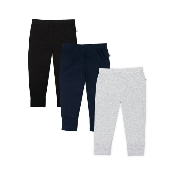 Little Star Organic Baby Boy 3 Pk Pull On Pants, Size Newborn-24 Months