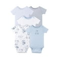 thumbnail image 1 of Little Star Organic Baby Boy 5 Pk Short Sleeve Bodysuits, Size Newborn-24 Months, 1 of 6