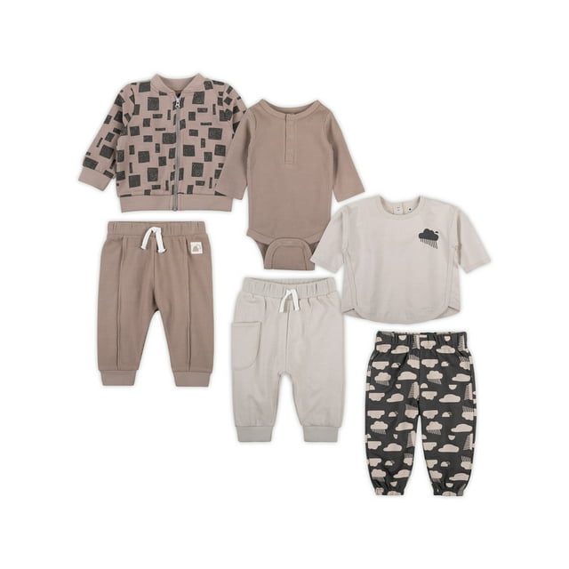 Little Star Organic Baby Boy 6Pc Mix and Match Gift Set, Size 0/3M - 18 Months - Walmart.com
