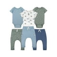 thumbnail image 1 of Little Star Organic Baby Boy 6Pc Mix and Match Outfit Set, Arona Blue, Size 18 Months, 1 of 13