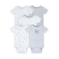 thumbnail image 1 of Little Star Organic Baby Boy, Girl, Unisex 5 Pk Short Sleeve Bodysuits, Size Newborn-24 Months, 1 of 6