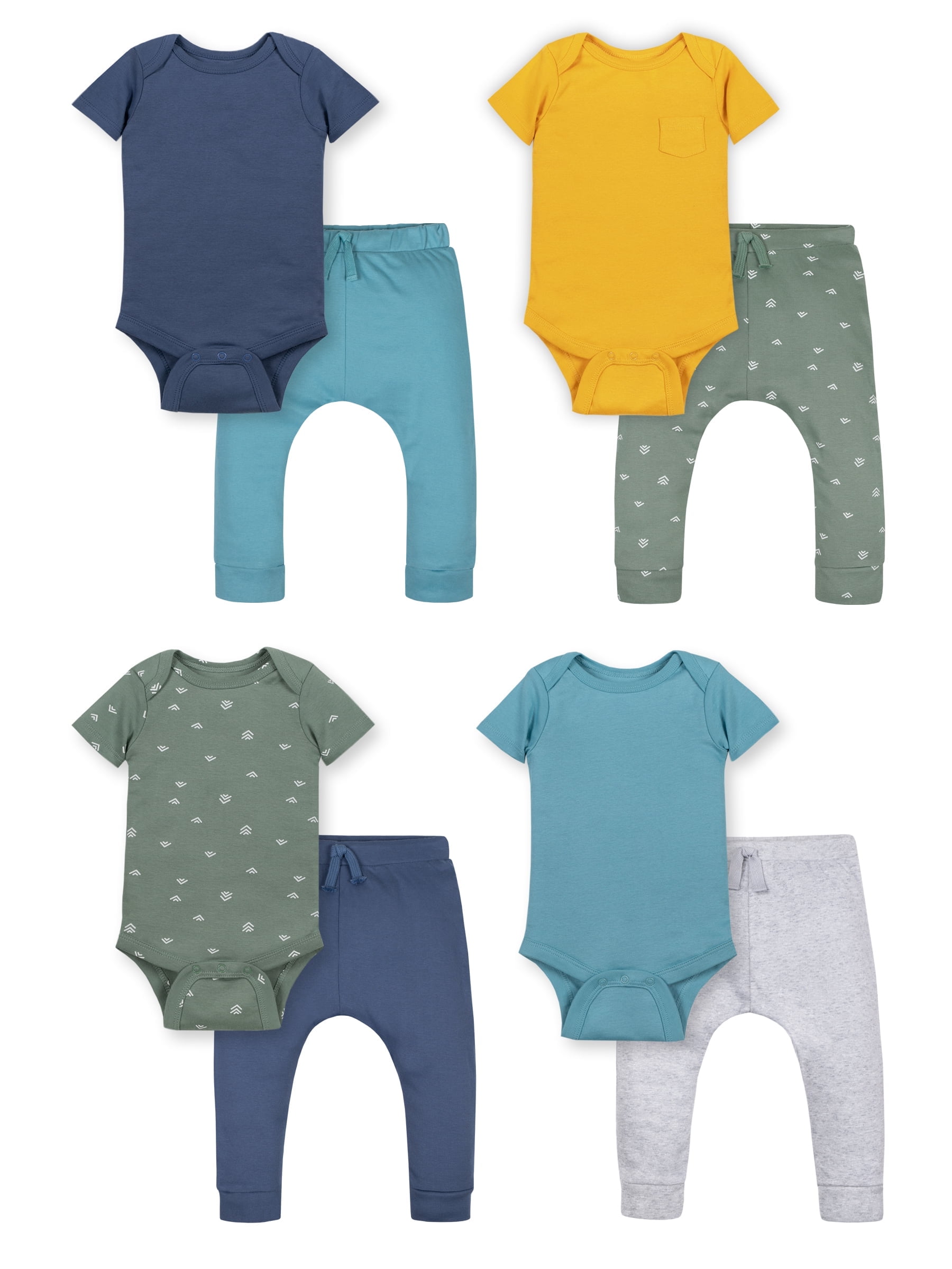 Little Star 100% Organic Cotton 8 Piece Baby Boy Outfit Set