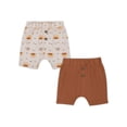 thumbnail image 1 of Little Star Organic Baby Boys 2Pk Harem Shorts, Size Newborn-24 Months, 1 of 12