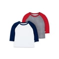 thumbnail image 1 of Little Star Organic Baby Boys & Toddler Boys Brights Long Sleeve Raglan T-shirts, 2-Pack (9M-5T), 1 of 4
