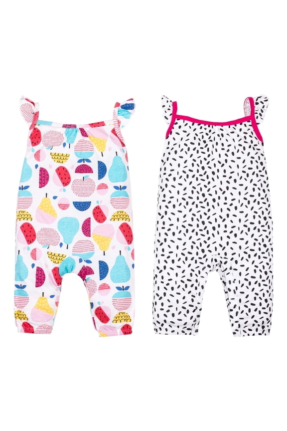 Little Star 100% Organic Cotton 2 Pack Baby Girl Rompers