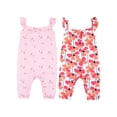 thumbnail image 1 of Little Star Organic Baby Girl 2 Pk Flutter Sleeve Rompers, Size Newborn - 24 Months, 1 of 5
