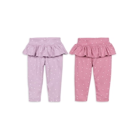 Little Star 100% Organic Cotton 2-Pack Baby Girl Pants