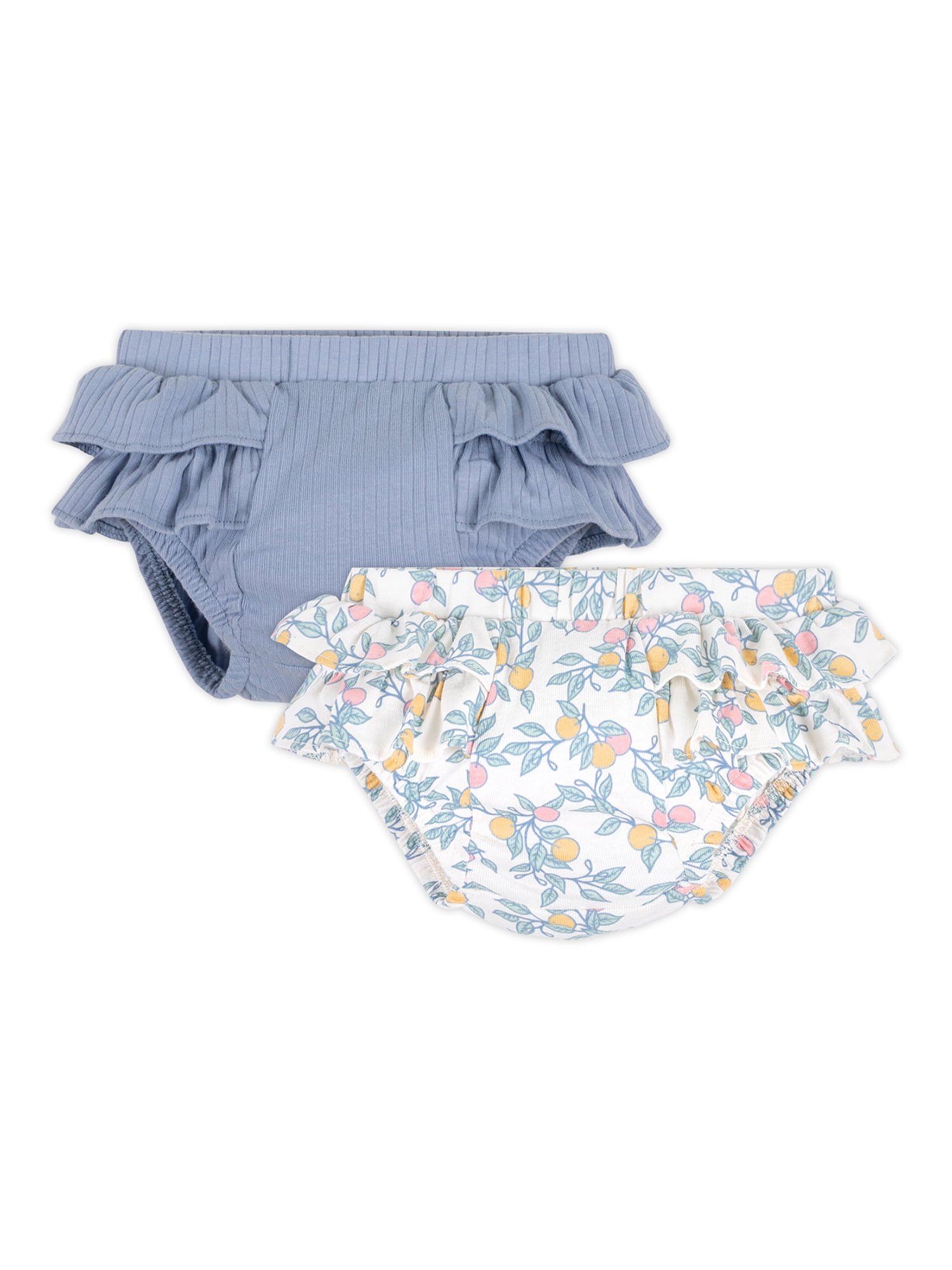 Little Star Organic Baby Girl 2Pk Bloomer Shorts, Forever Blue, Size 6-9M