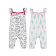 thumbnail image 1 of Little Star 100% Organic Cotton 2 Pack Baby Girl Rompers, 1 of 5