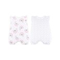 thumbnail image 1 of Little Star Organic Baby Girl 2Pk Flutter Sleeve Rompers, Size Newborn - 24M, 1 of 4