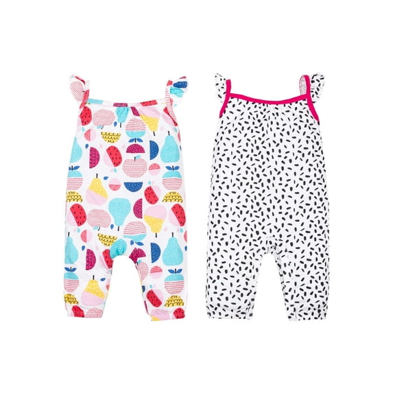 Little Star 100% Organic Cotton 2 Pack Baby Girl Rompers