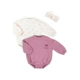 thumbnail image 1 of Little Star 100% Organic Cotton 2 Pack Baby Girl Sweatshirt Rompers, 1 of 14